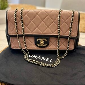 Chanel Graphic Flap Bag Quilted Calfskin Medium